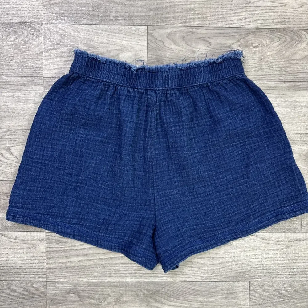 Aerie Gauzy High Waisted Shorts Pull On Stretch Dark Blue sz S - Picture 4 of 5